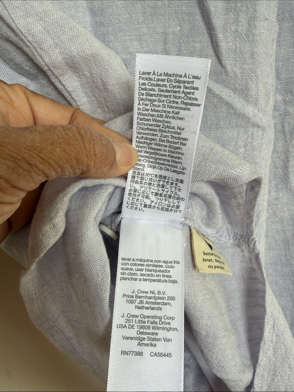 Madewell Lavender Short Sleeve Linen-Blend Top - Picture 7 of 8